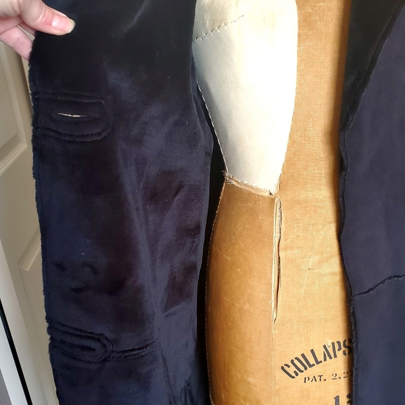 Black faux suede & fur coat size 10 - Picture 3 of 7